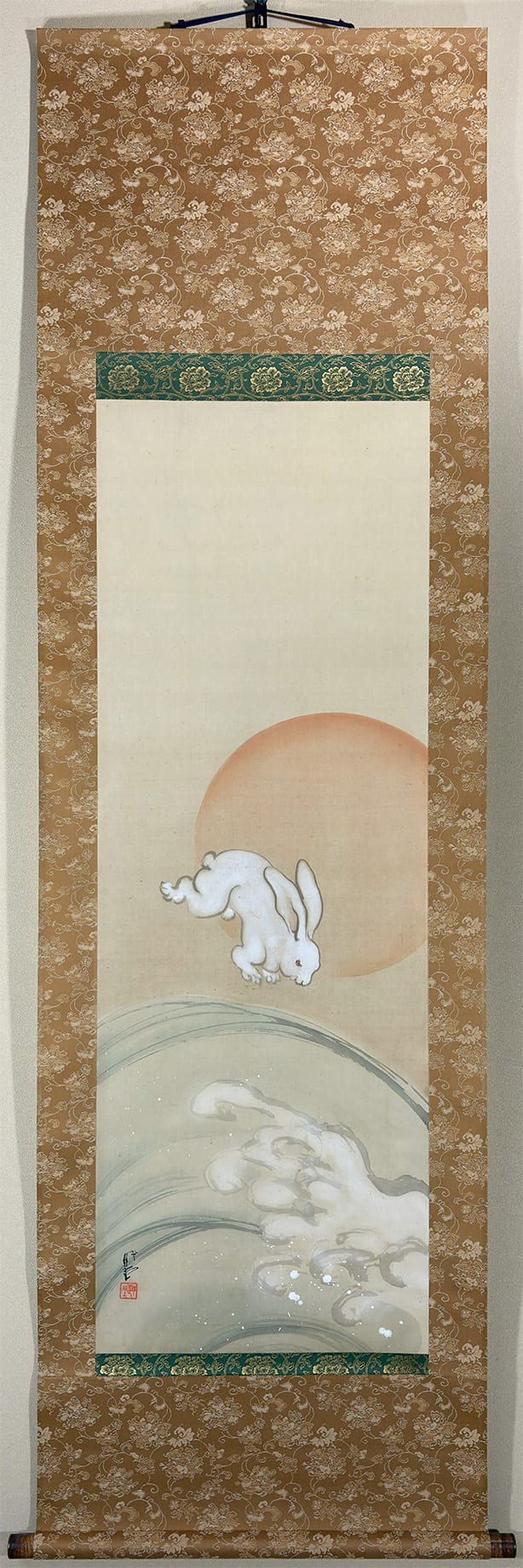 K茶道具 掛軸 「海士の娘/潮焼けの乙女/老人も」不染斎画讃 共箱