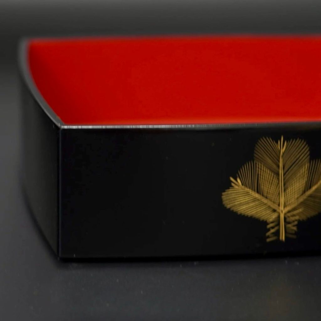 越前 若松沈金6.0重箱 黒内朱 – 漆器 高翆