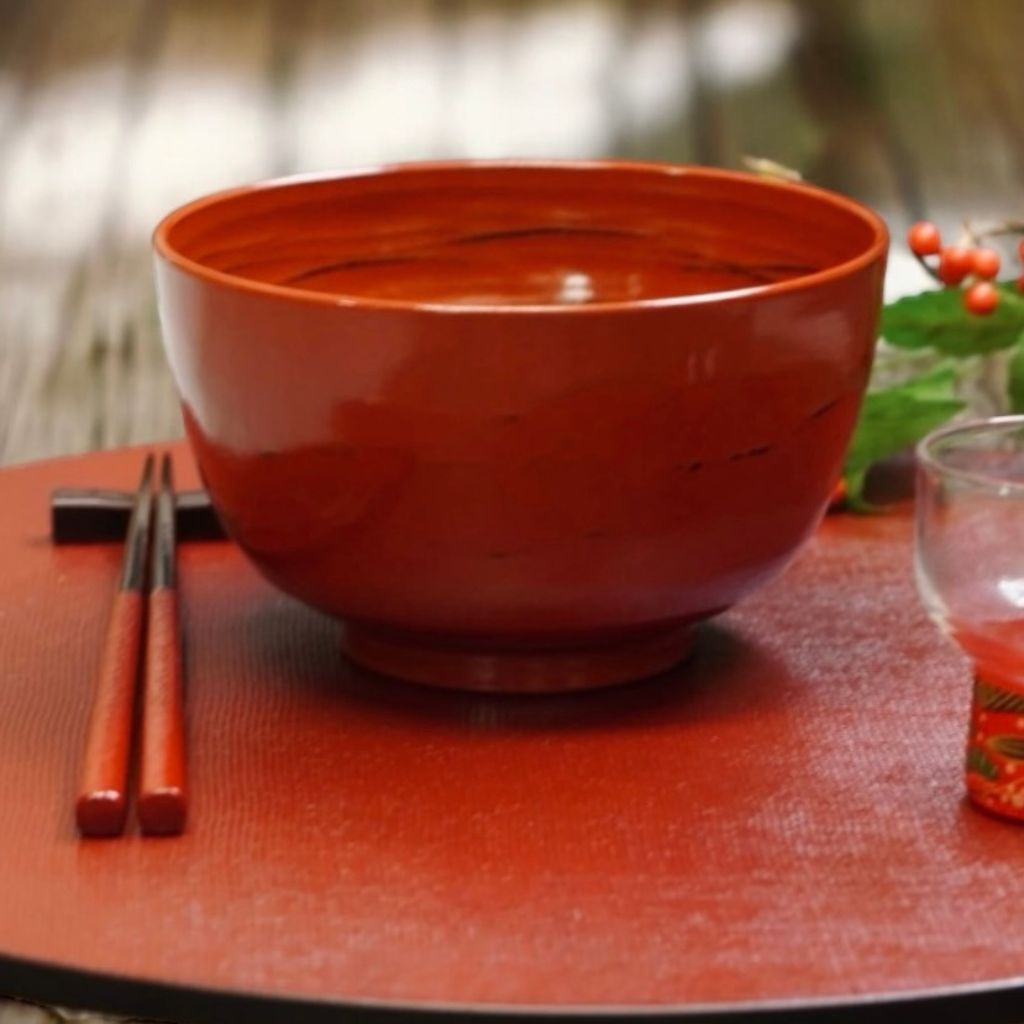 朱呂色根来椀五客 新品同様 高級漆器 蔵出し 骨董 朱呂色根来椀五客