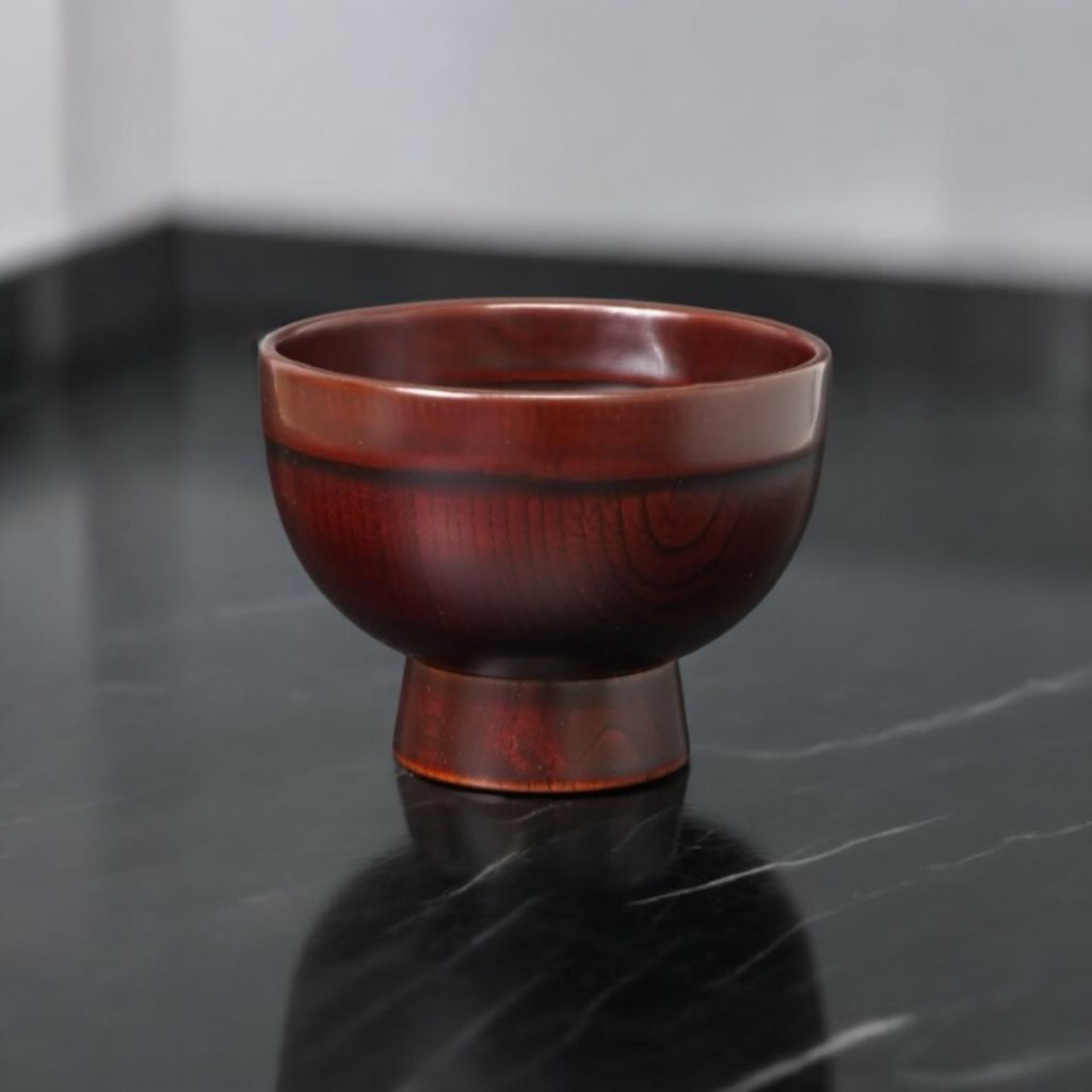 越前 端布合鹿椀 赤溜木地呂 – 漆器 高翆