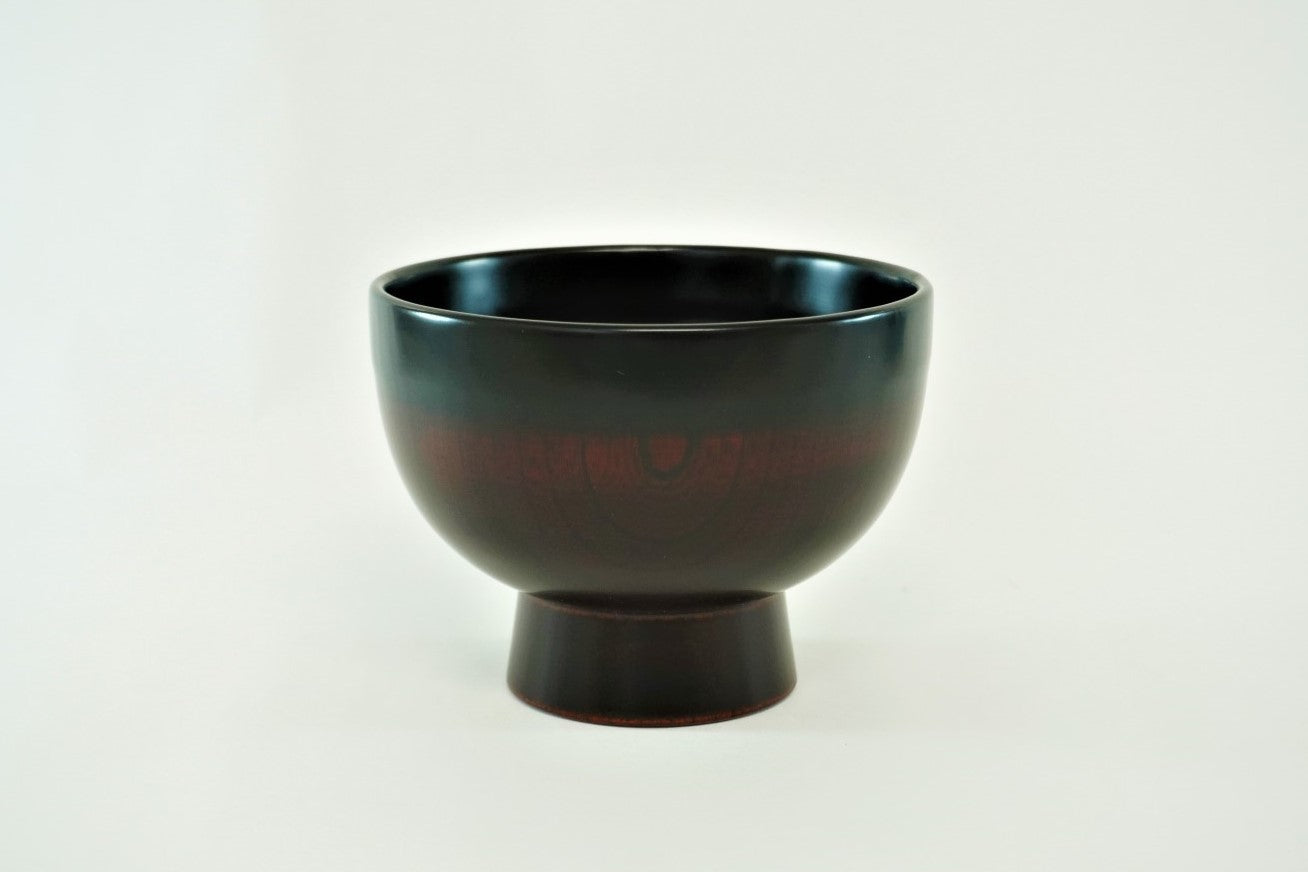 越前 端布合鹿椀 黒溜木地呂 – 漆器 高翆