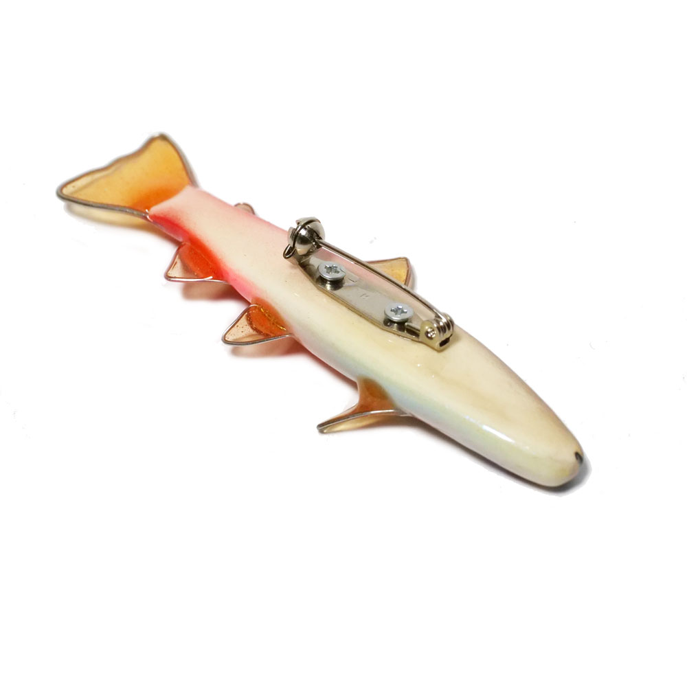 魚にまつわるハンドメイド雑貨｜フィッシュブローチ・イトウ婚姻色｜小