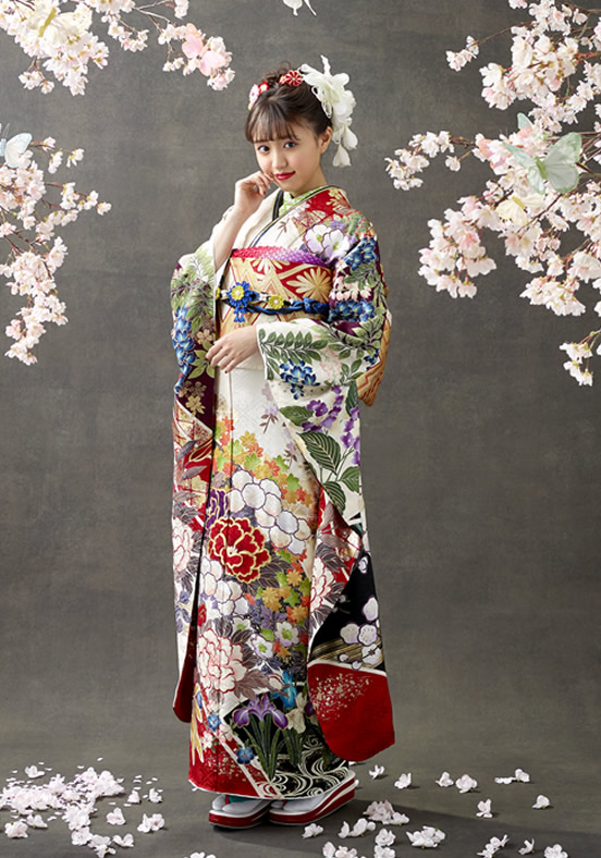 振袖（白色・ゴージャス） | 成人式振袖は林写真館
