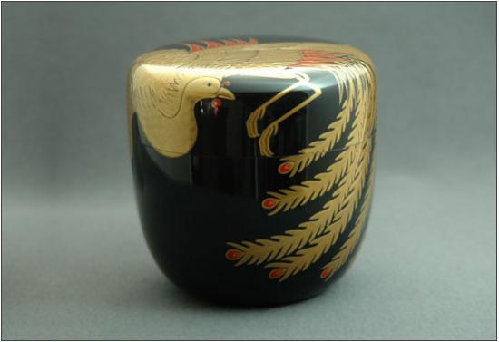 雁に遠山蒔絵 大棗