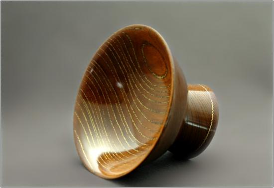 欅造 木目沈金 盃