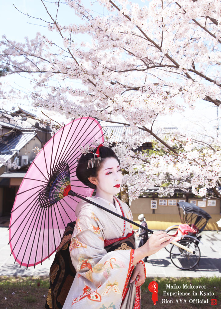 村上隆 ポスター もののけ京都 京都の舞妓さん 青に桜 春の京都の舞妓