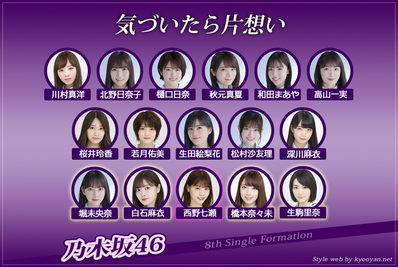 乃木坂46 8thシングル 「気づいたら片想い」メンバー全員 直筆サイン