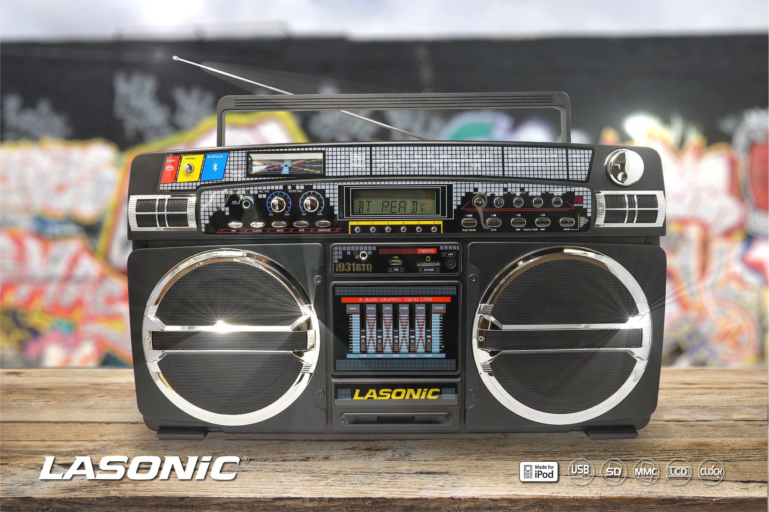 Lasonic i931| Bluetooth Boombox | 80s Ghetto Blaster – Lasonic