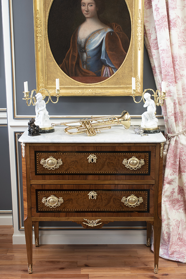 フランスアンティーク サイドチェスト リボンリース ルイ16世スタイル