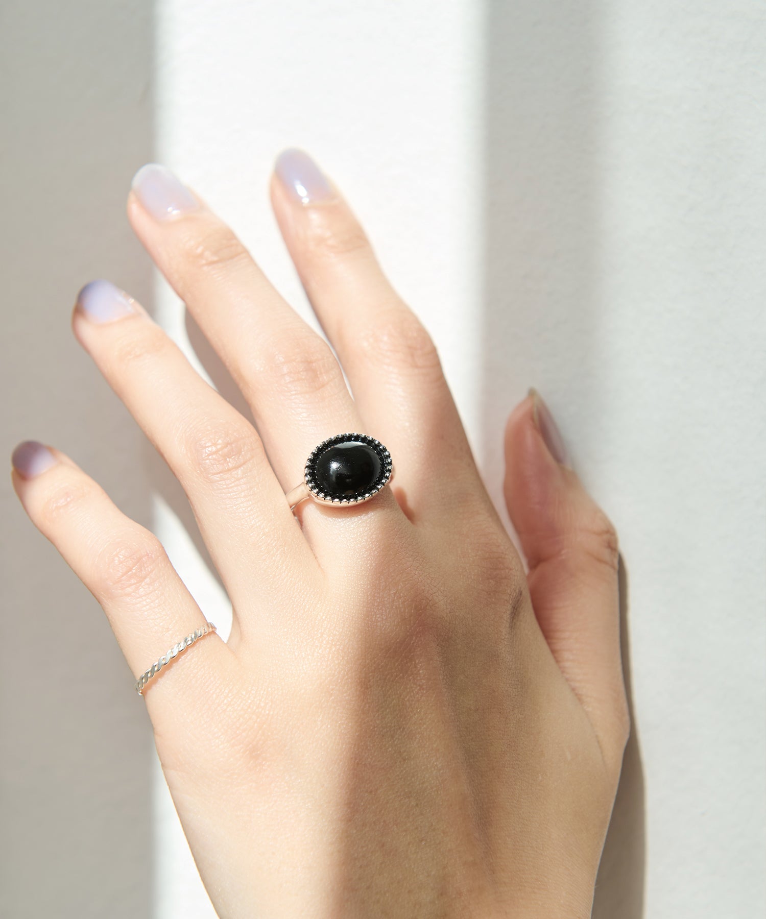 オーバルストーンシルバーリング | ラビアンジェ-⼤きいサイズの