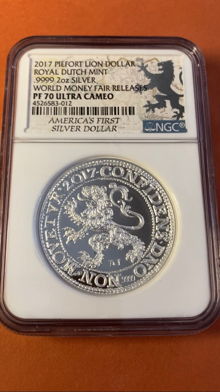 2017年 オランダ ライオンダラー 金貨 銀貨 4枚セット！！ NGC