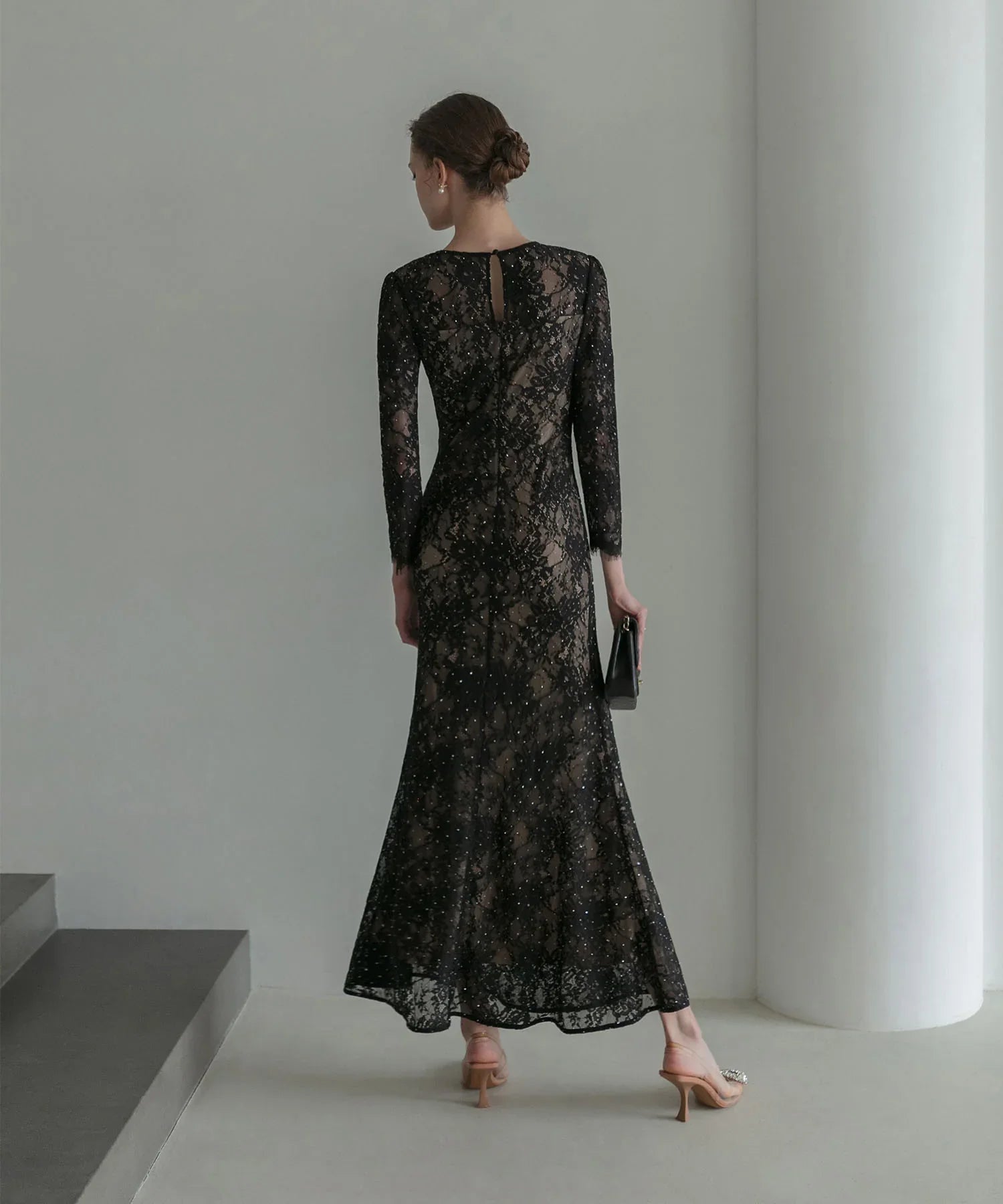 LEJA LUXE】ツイストオープンレースストーンマーメイドドレス