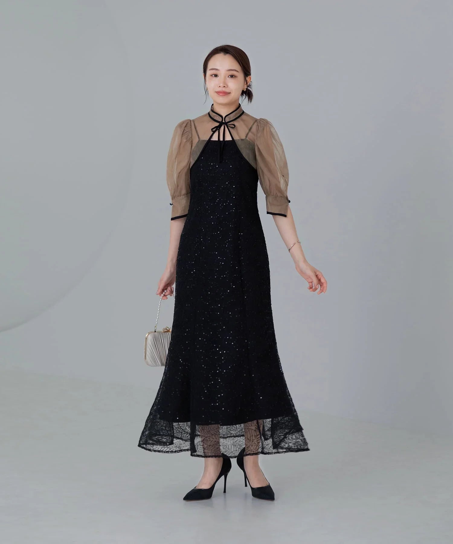 当日発送】スパンコールボタニカルマーメイドボレロ2WAYドレス