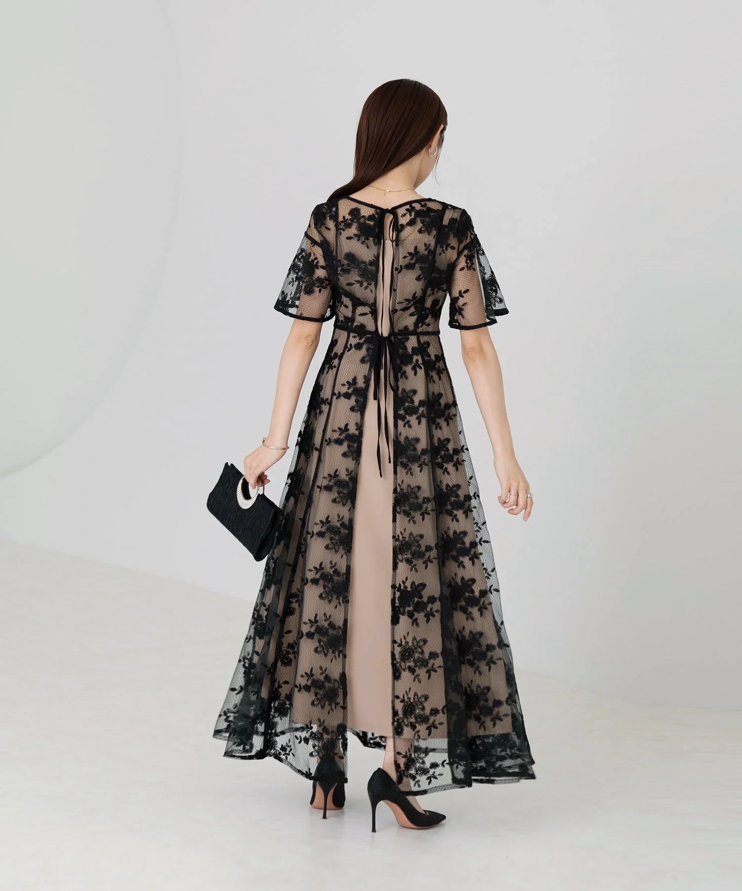 当日発送】花柄バックリボンワンピースセットアップワンピース結婚式ドレス