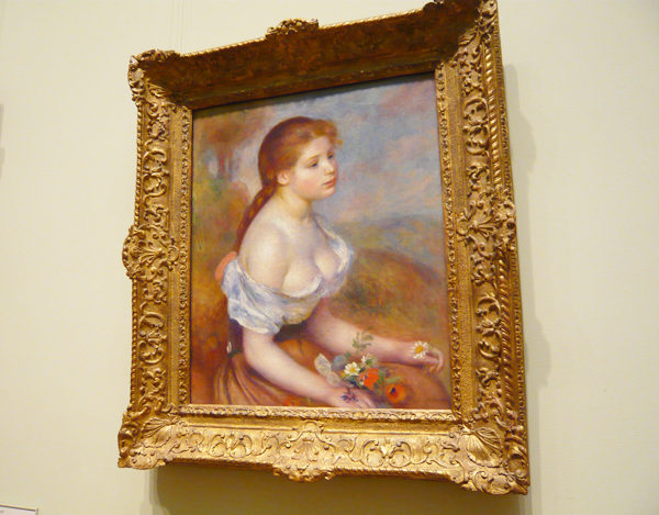 絵画 ルノワール「雛菊を持つ少女」