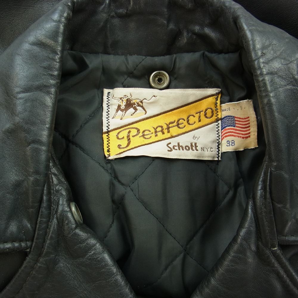 schott ショット 70s 牛タグ TALON ジップ USA製 レザー ダブル