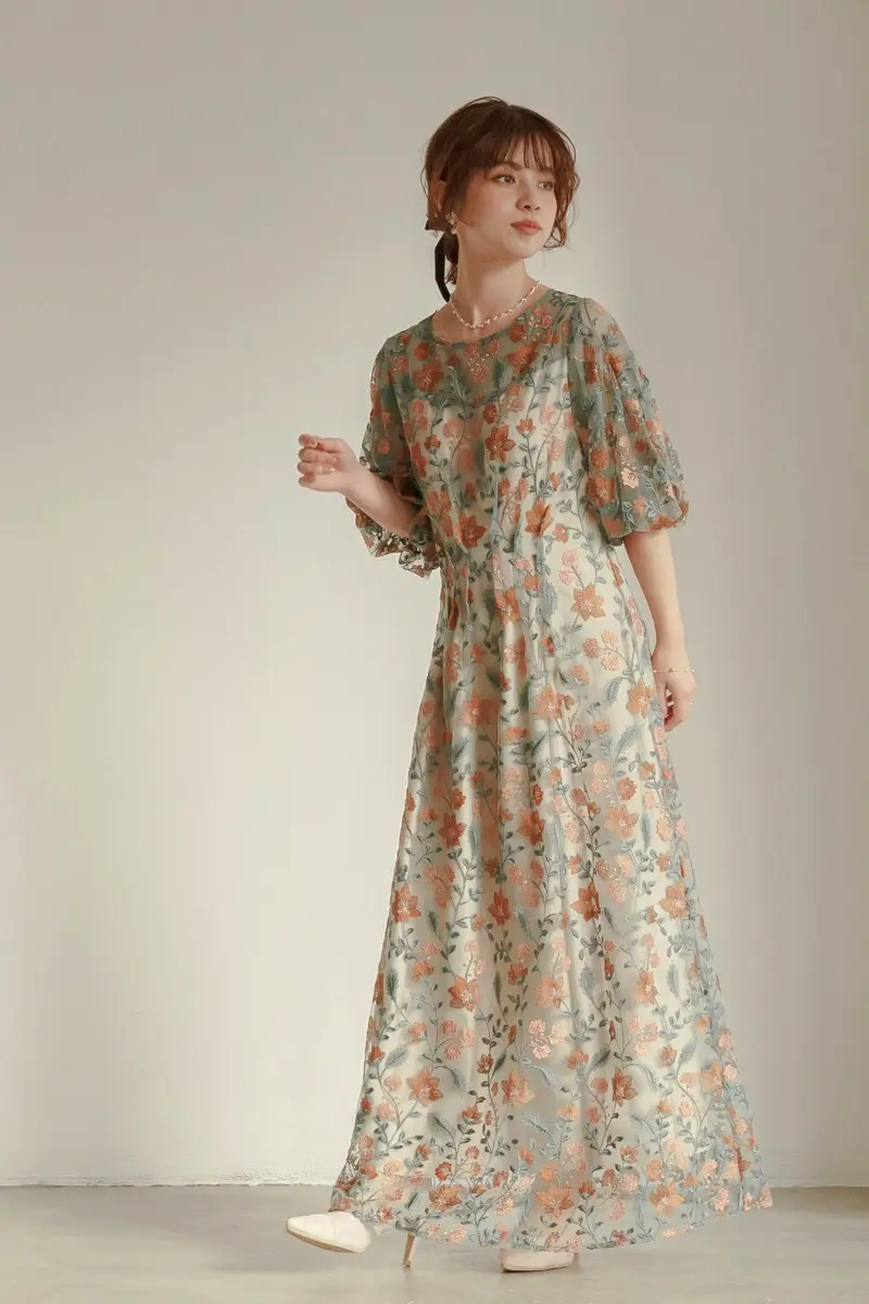 オレンジのブルーミーフラワードレス | Dorry doll | M | 結婚式