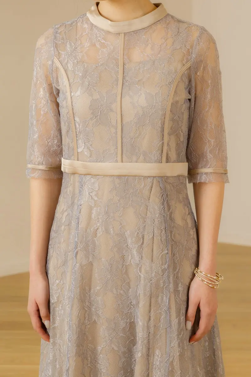 ブルーのラッセルレースパイピングドレス | Dorry doll | M | 結婚式