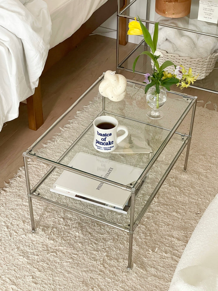 通販】vamir ローテーブル｜Stainless Modular 2tier Sofa Table S