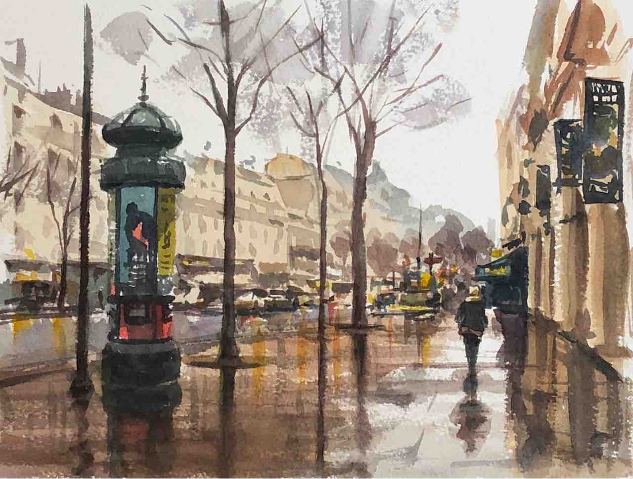 水彩画 パリ風景② : 西滝直人 アトリエ日記