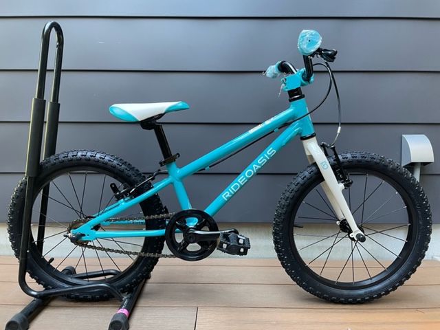 RIDEOASIS ヨツバサイクル 18インチ キッズ水色 子供用 自転車 18