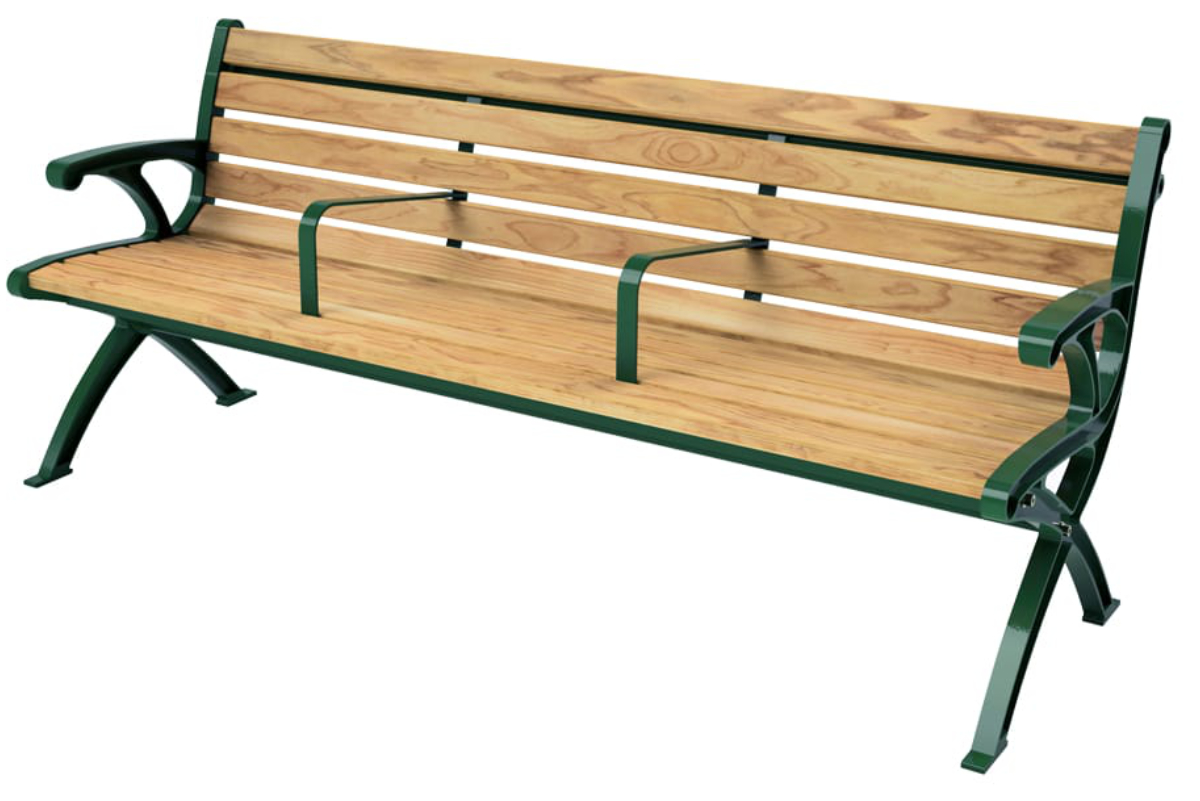 ベンチ 幅182cm ランバーベンチ 背付 肘付 手すり付 （ 法人限定 屋外