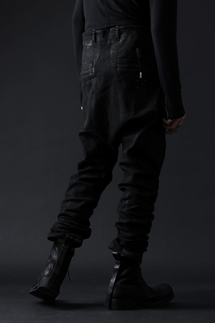 BORIS BIDJAN SABERI DROP CROTCH PANTS / VINYL COATED & NICKEL