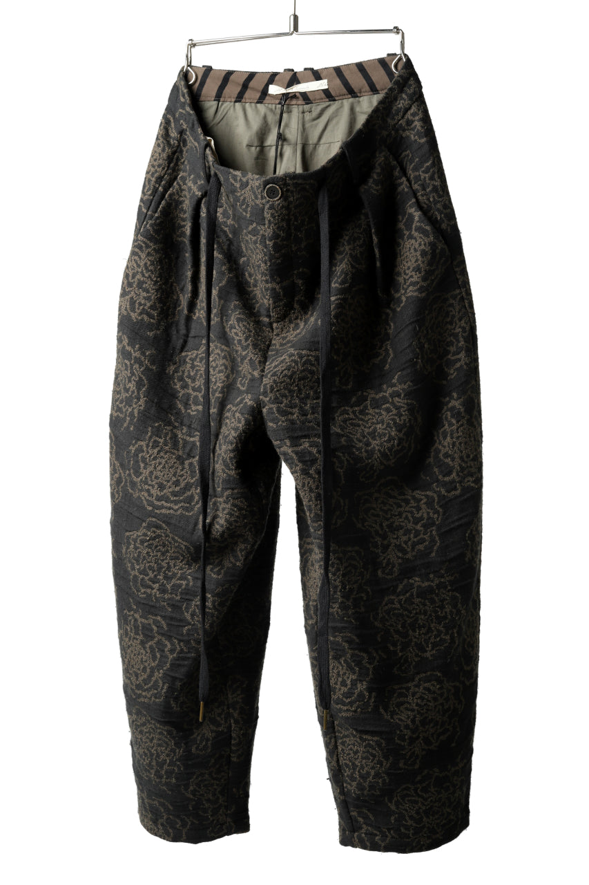 Aleksandr Manamis Loose Cropped Pant / Jacquard Black Brownの商品