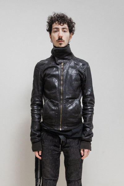 00s rick owens intarsia leather jacket