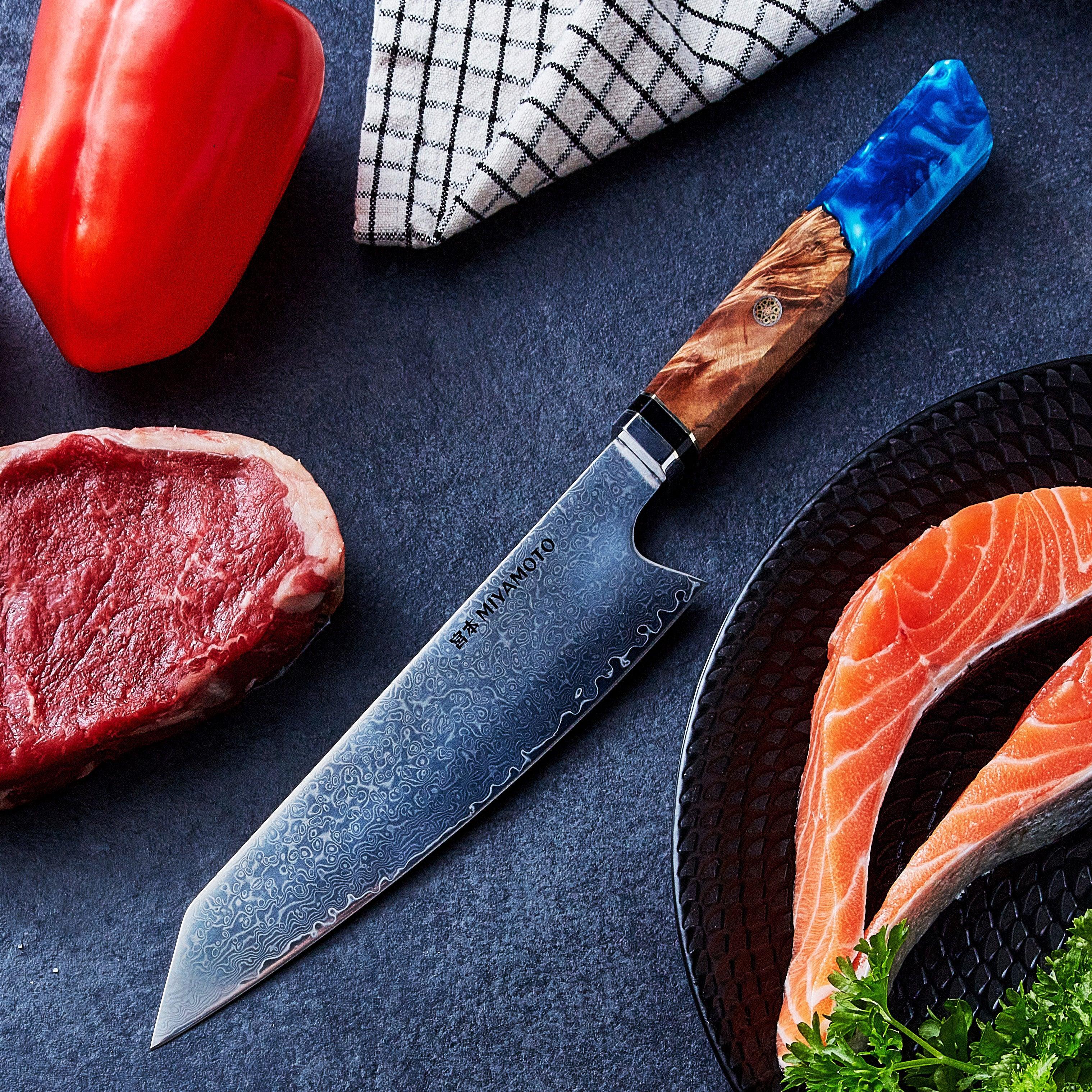 Lux Resin - Miyamoto Damascus Chef Knives