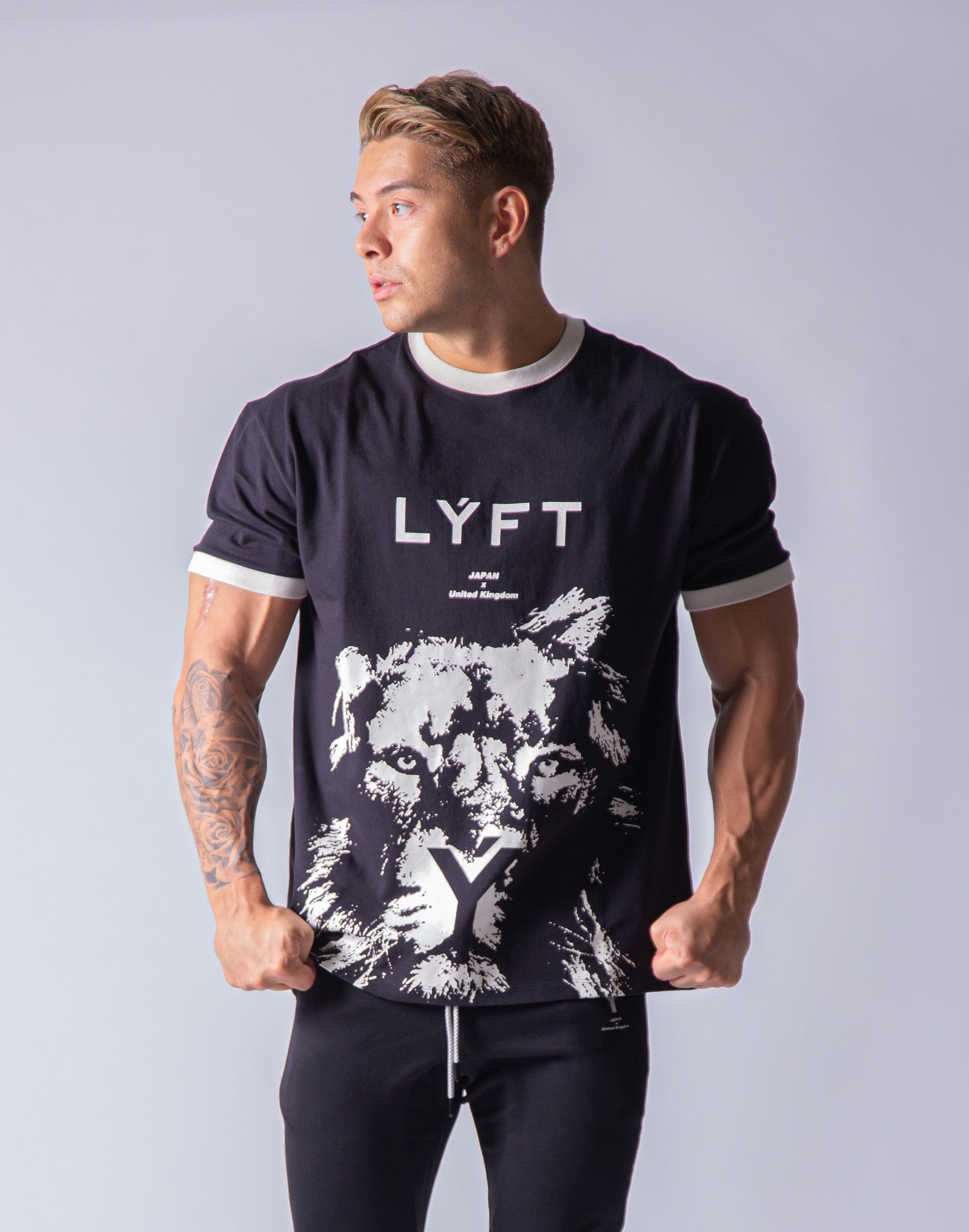 新品】LÝFT ロゴ T-SHIRTS T-シャツ ノースリーブ ブラック 新品】LÝFT