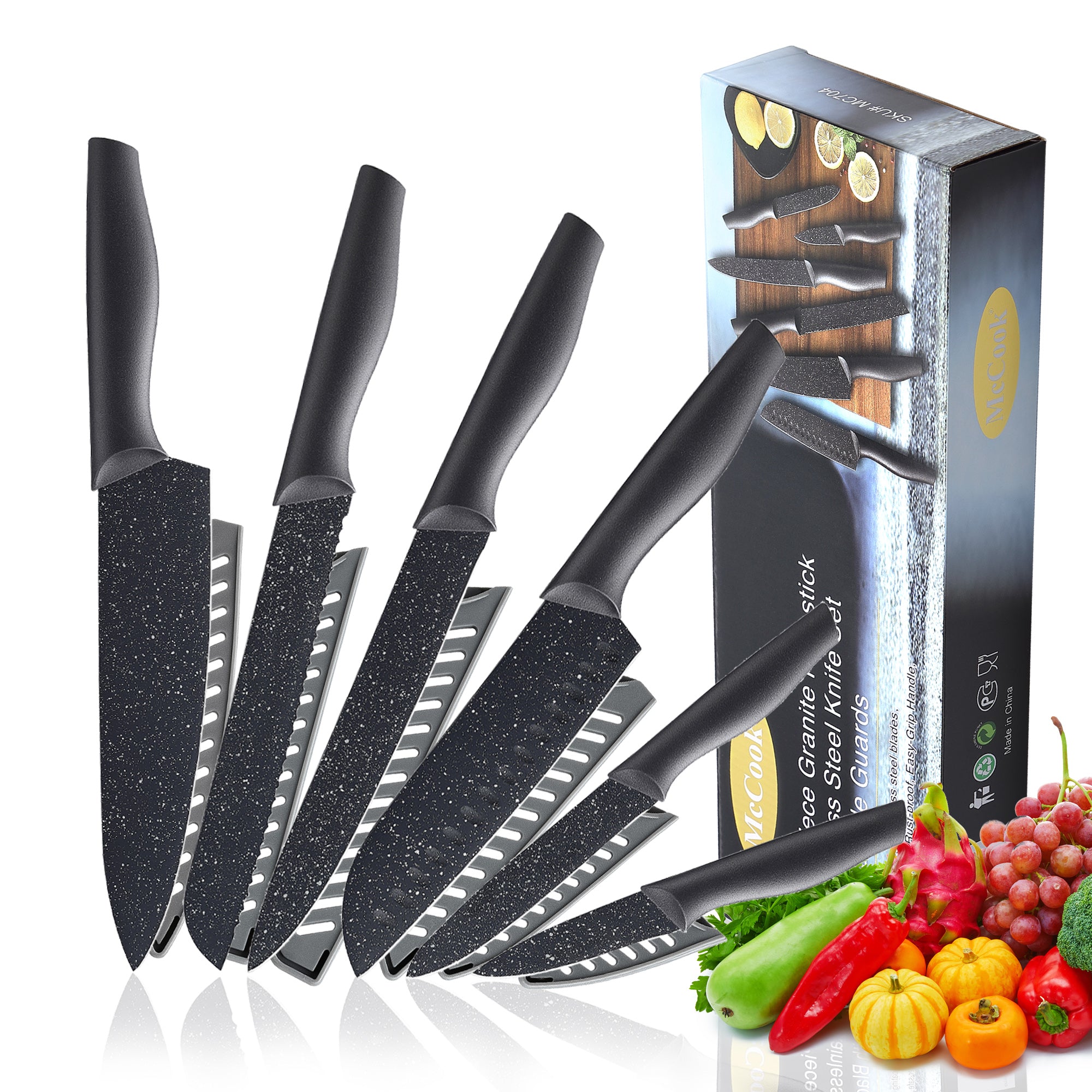 MC704 Knife Set, McCook 12-Piece Granite Kitchen Knife Set, High Carbo
