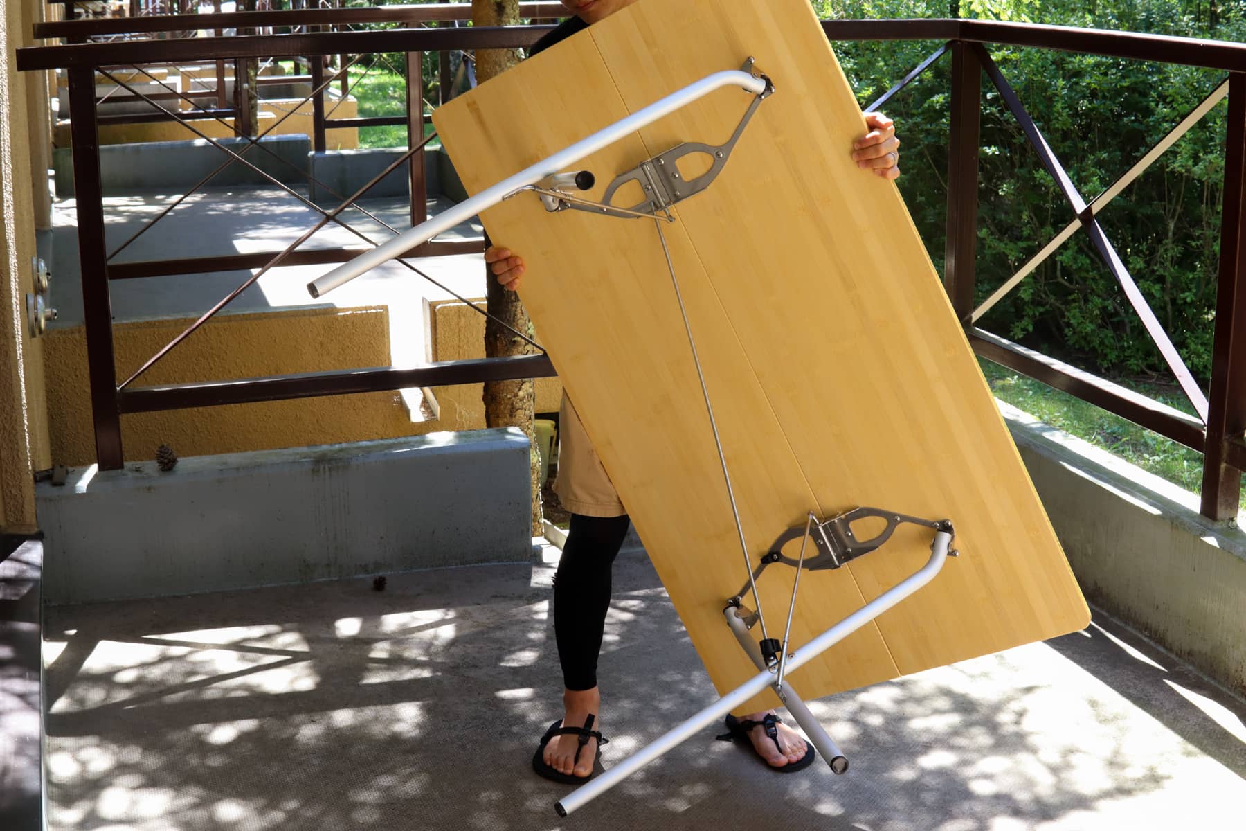 永世定番]Snow Peak ワンアクションテーブルロング竹(LV-015TR