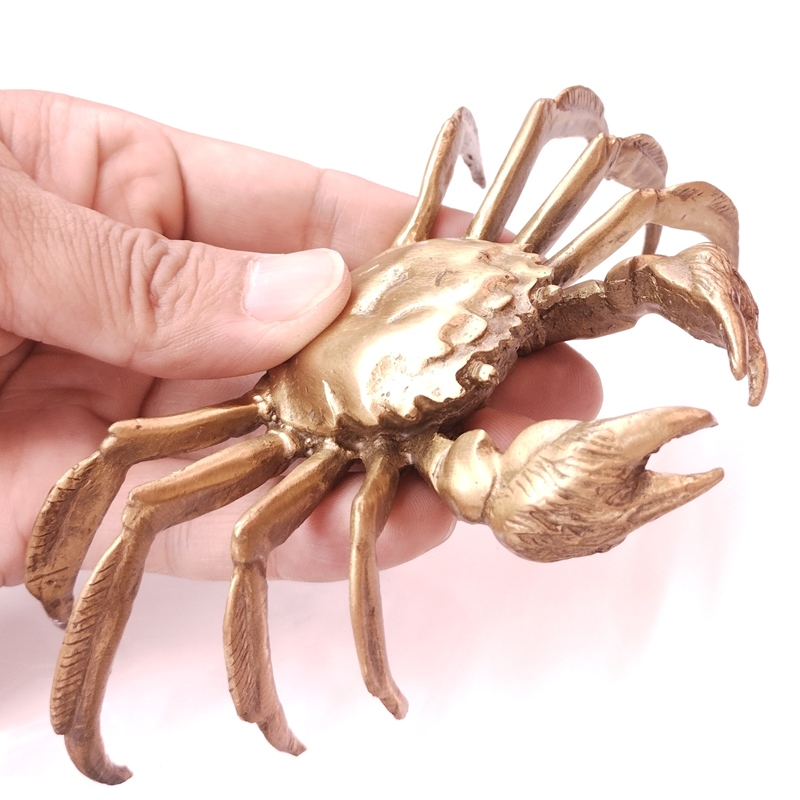 古銅 蟹 自在 盆石飾り 在銘 置物 DT613 古銅 蟹 自在 盆石飾り 在銘