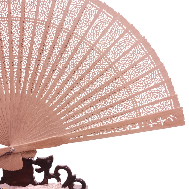 白檀扇子 インドネシア産白檀 檀香扇 XS111-03 21.4cm | 工芸扇子,白檀