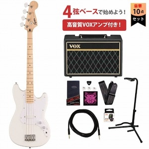 Squier by Fender / Sonic Bronco Bass Maple Fingerboard White