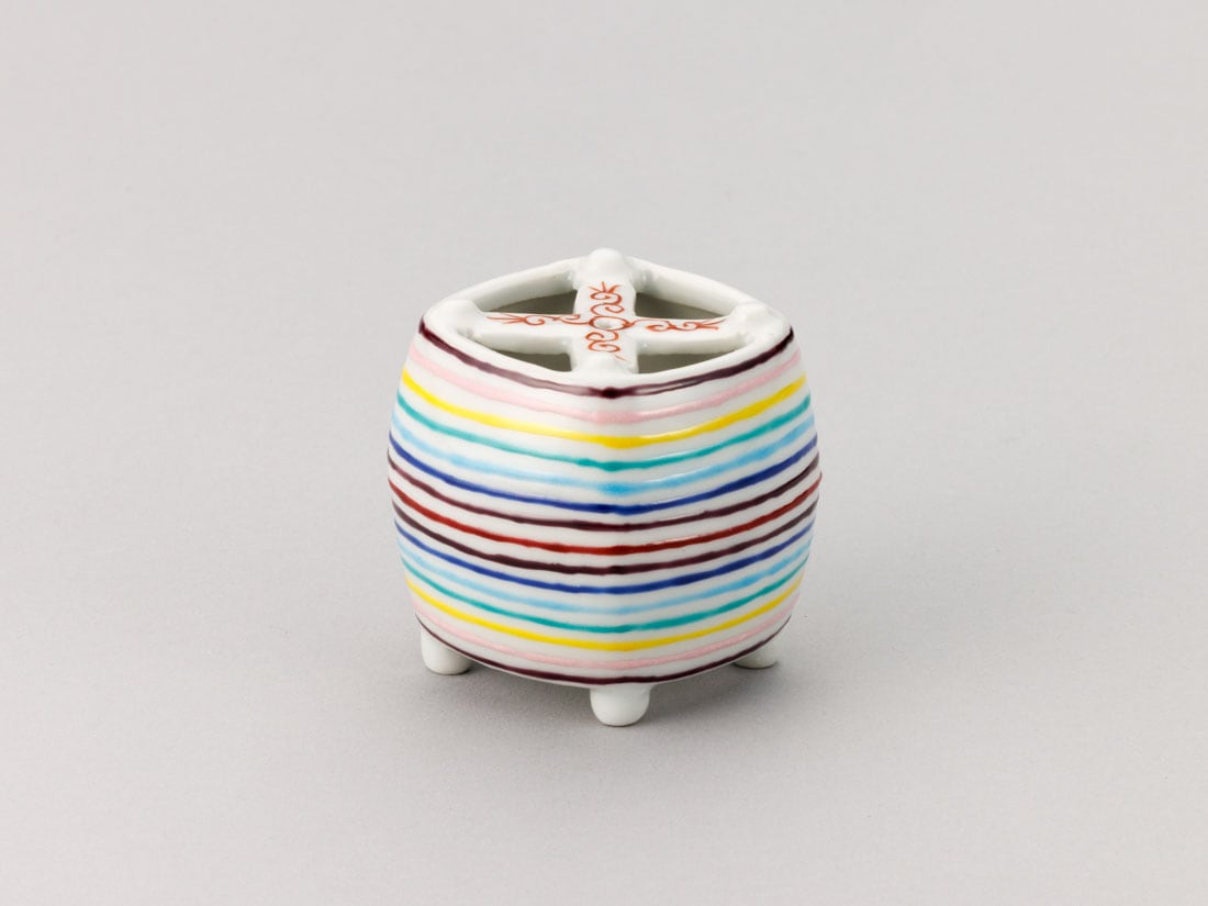 茶道具】淡々斉好写 青交趾つぼつぼ 蓋置 妙見 茶道具】淡々斉好