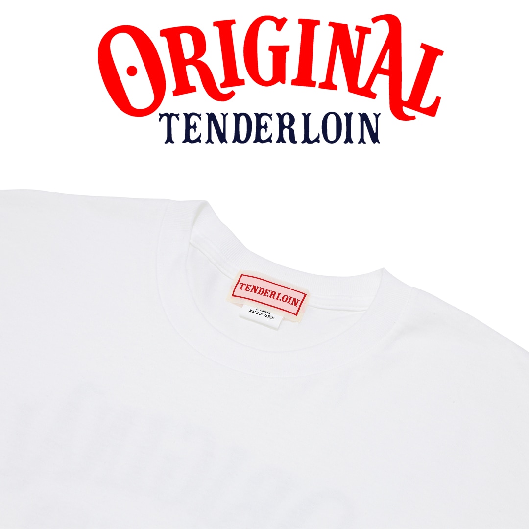 TENDERLOIN LOGO POCKET T-SHIRTS 6.0oz PREMIUM COTTON 100% WHITE