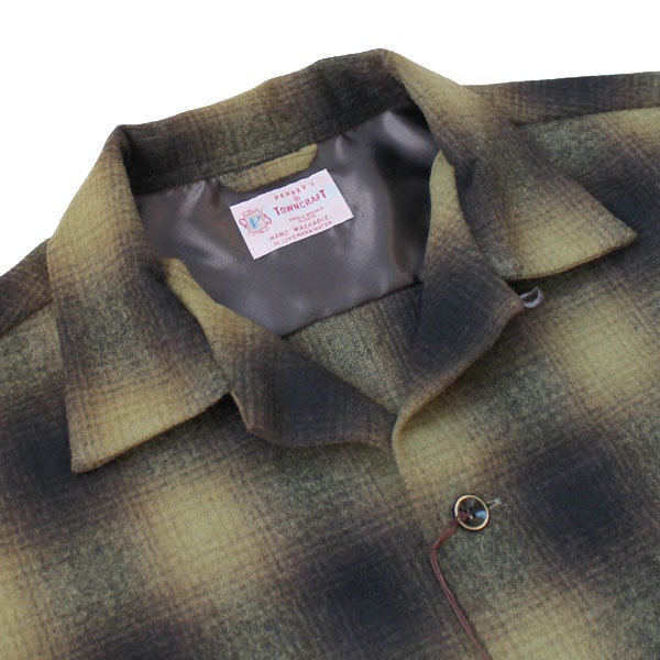TOWNCRAFT（タウンクラフト）】 50S OPEN WOOL SHIRTS CHECK OPEN