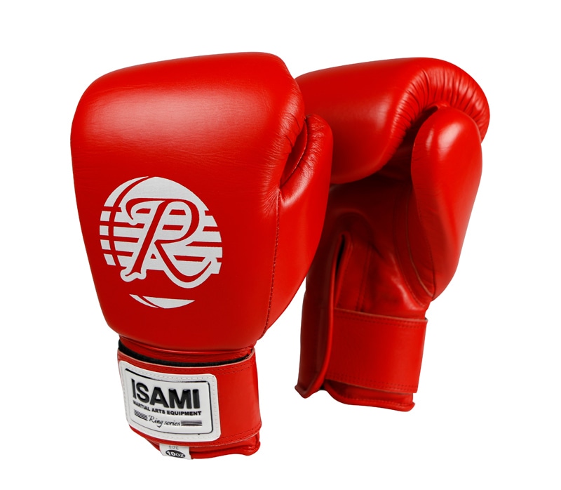 ISAMI 赤 レザー ボクシンググローブ オープンフィンガー フリーサイズ