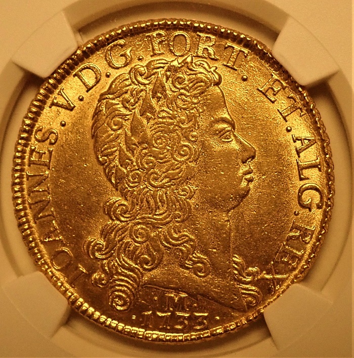 NGC-MS61 金貨 ポルトガル 5000レイス 1889 ルイス1世