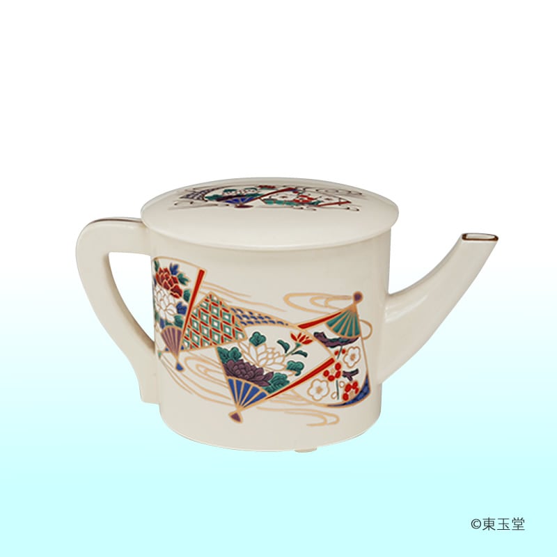 送料込【逢絢亭・新品】茶道具 水屋道具 片口水注 京焼 扇面流水 紙箱入り
