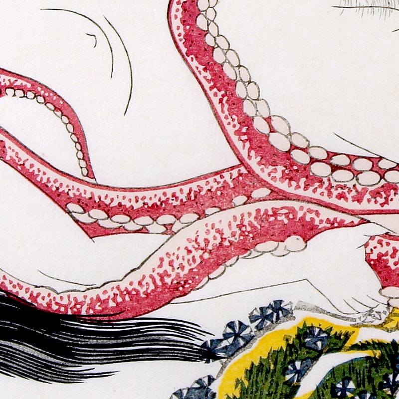 蛸と海女で有名な葛飾北斎の浮世絵春画・喜能会之故真通 / きのえの