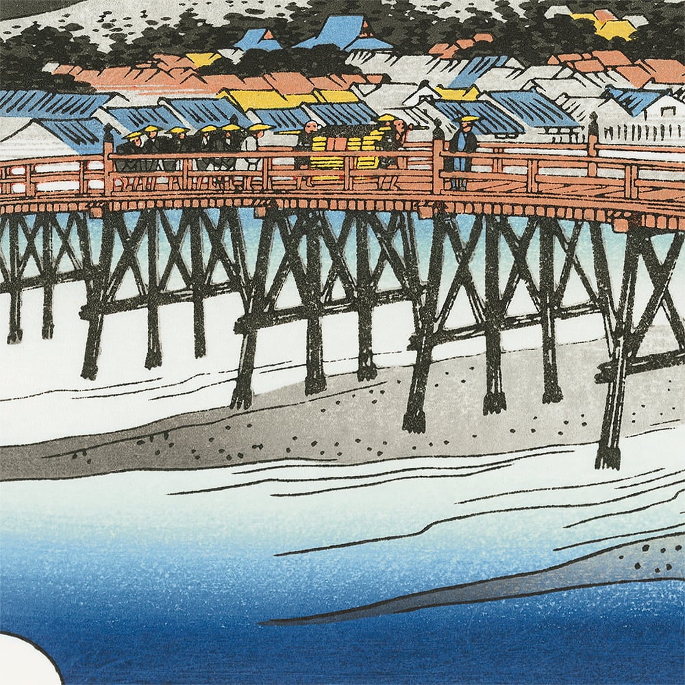 東海道五十三驛画集版画 東Y7-0827③トヒサエ 東海道五十三驛