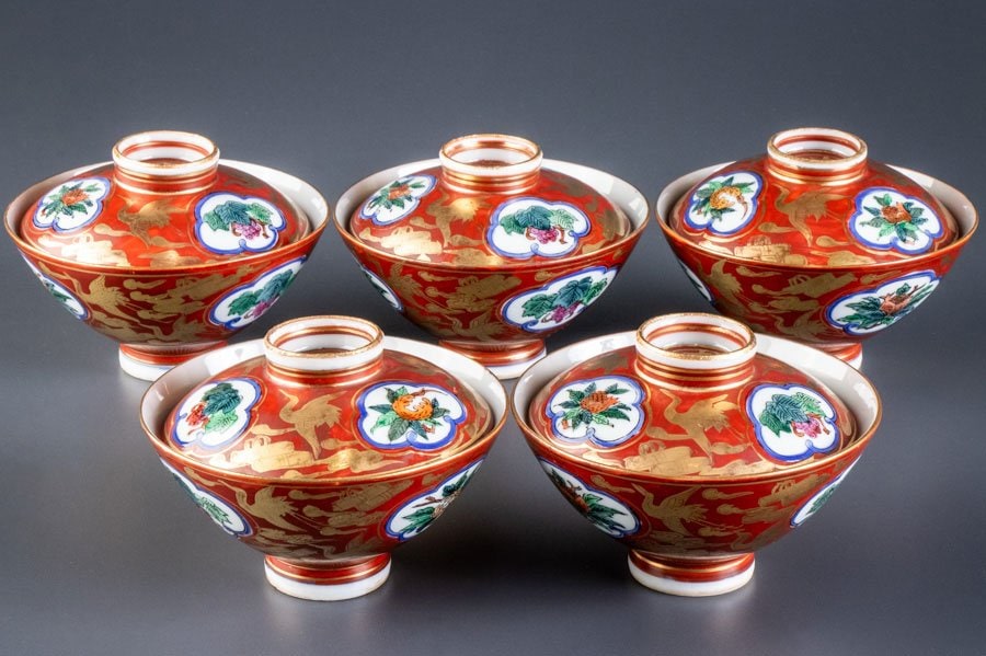 九谷焼 春画 おちょこ お猪口 盃 大中小 まとめ 酒器 色絵 金彩 枕絵 K-