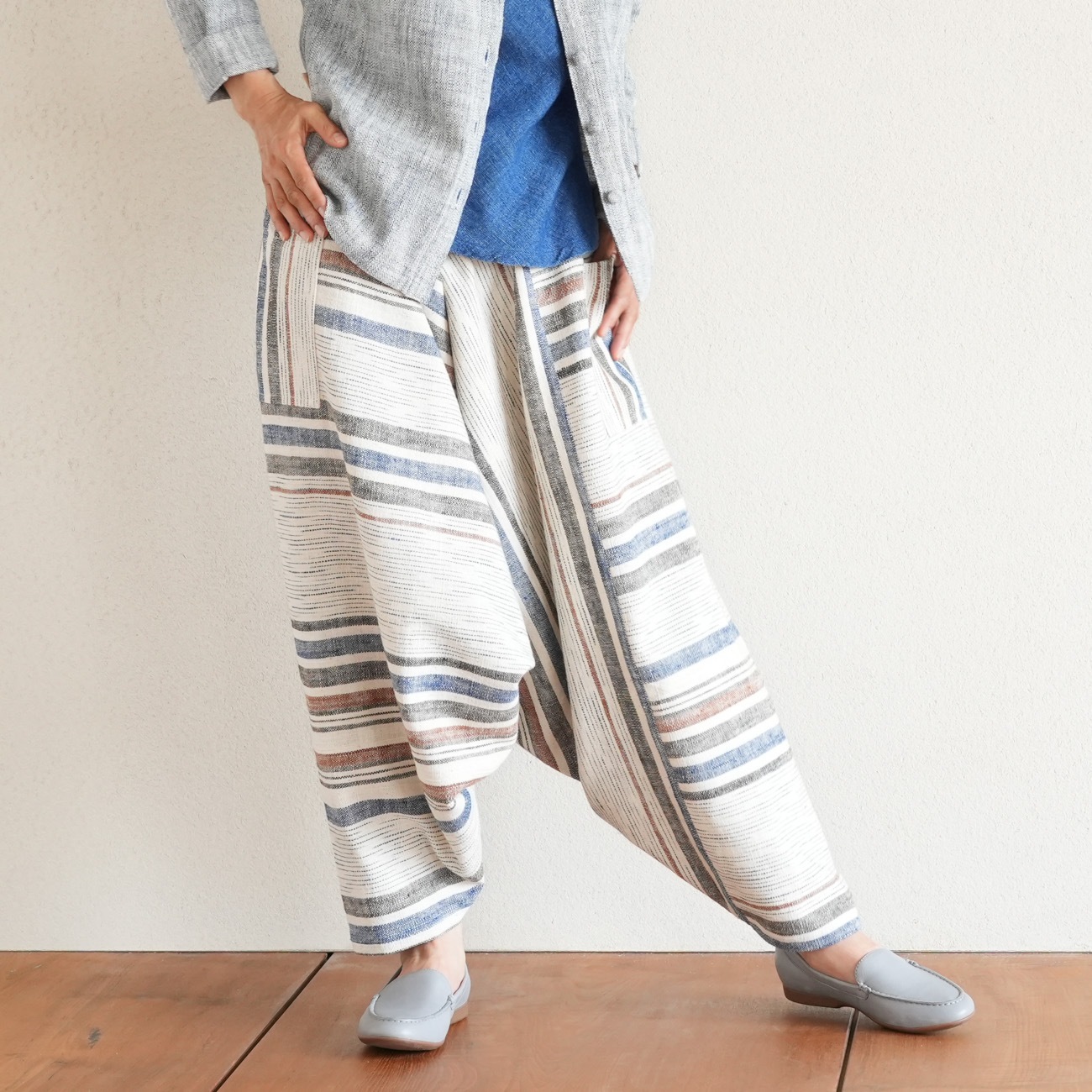 うさと むささびパンツ うさとの服 ムササビパンツ size8 草木染め＆藍染め