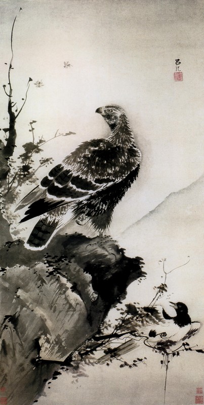 中国美術・純手描き 名家 徐悲鴻 鷹図・鷹絵・書道品・珍品画・肉筆