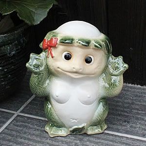 信楽焼 動物 かっぱ（メス）置物 信楽焼河童 ［ok-0033］ - まるいち本店