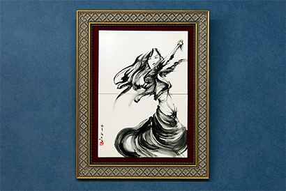 直筆陶墨画「超天眼差（ちょうてんがんさ）」 | 墨絵・陶墨画