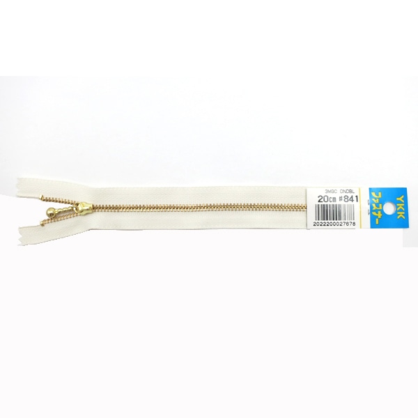 ファスナー 『玉付ゴールドファスナー 20cm 841 オフホワイト』 YKK